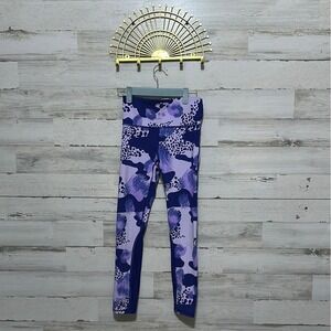 Under Armour Leggings Women XS Purple Abstract Camo High Rise Compression EUC